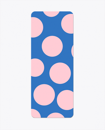 Blue Yoga Mat with Large Pink Dots